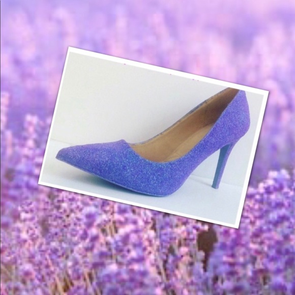 Women’s Custom Lavender Glitter Pointy Toed Heels - Picture 3 of 5